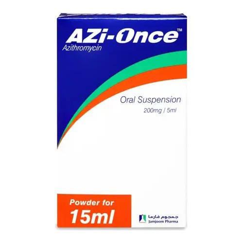 ازي-ونس 200مجم/5 مل معلق 15 مل / Azi-once 200mg/5ml Susp. 15 Ml