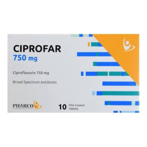 سيبروفار 750مجم 10 اقراص / Ciprofar 750mg 10 F.c. Tab
